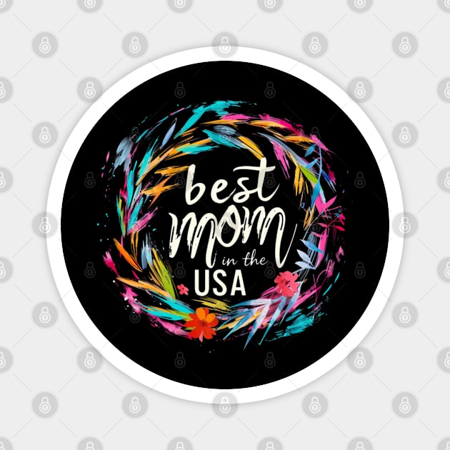 Best Mom in the USA, mothers day gift ideas, USA, watercolor Magnet by Pattyld